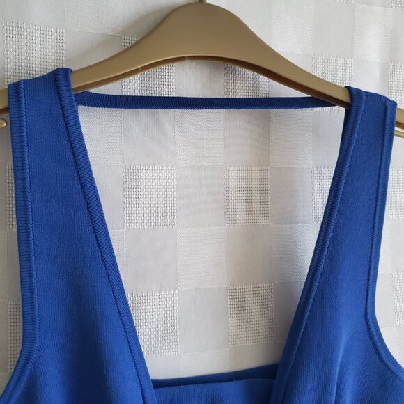 GAUDI Designer Mini Dress Cobalt Blue Bodycon Tank Dress Women's size large - Picture 4 of 9